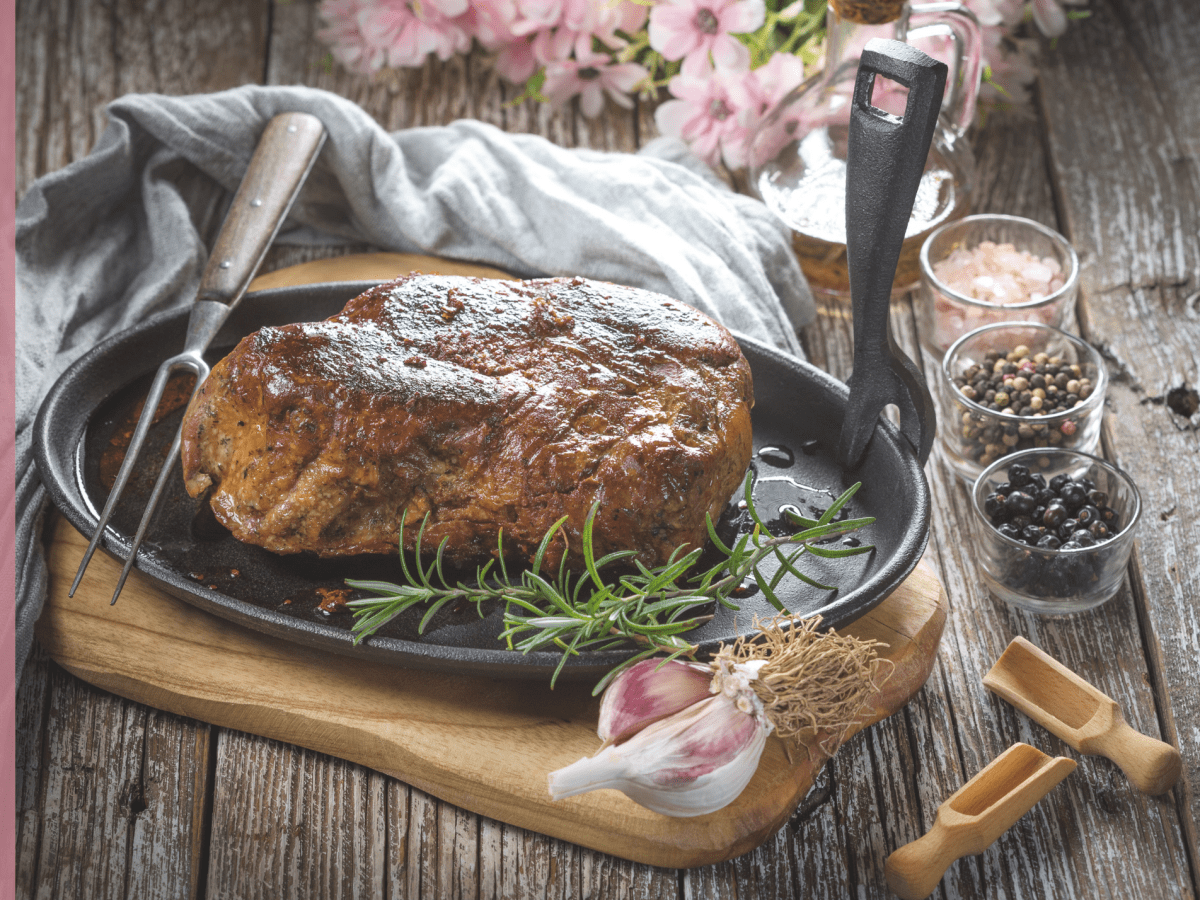 Dinner fit for a Queen! Slow Cooked Pork Scotch with Brussels Sprout&nbsp;Slaw